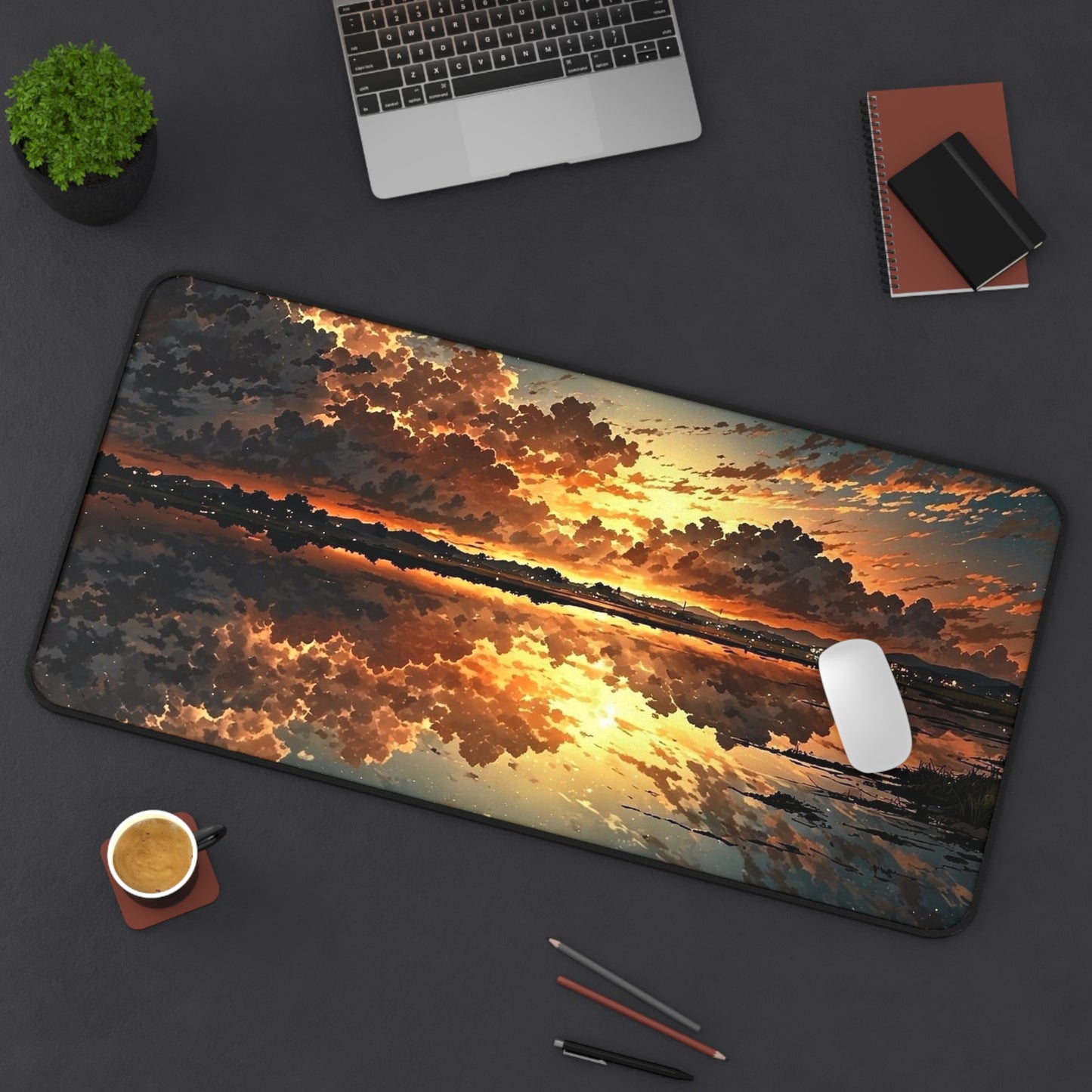 Sunset Reflection Desk Mat | Ocean Sky Landscape Mousepad