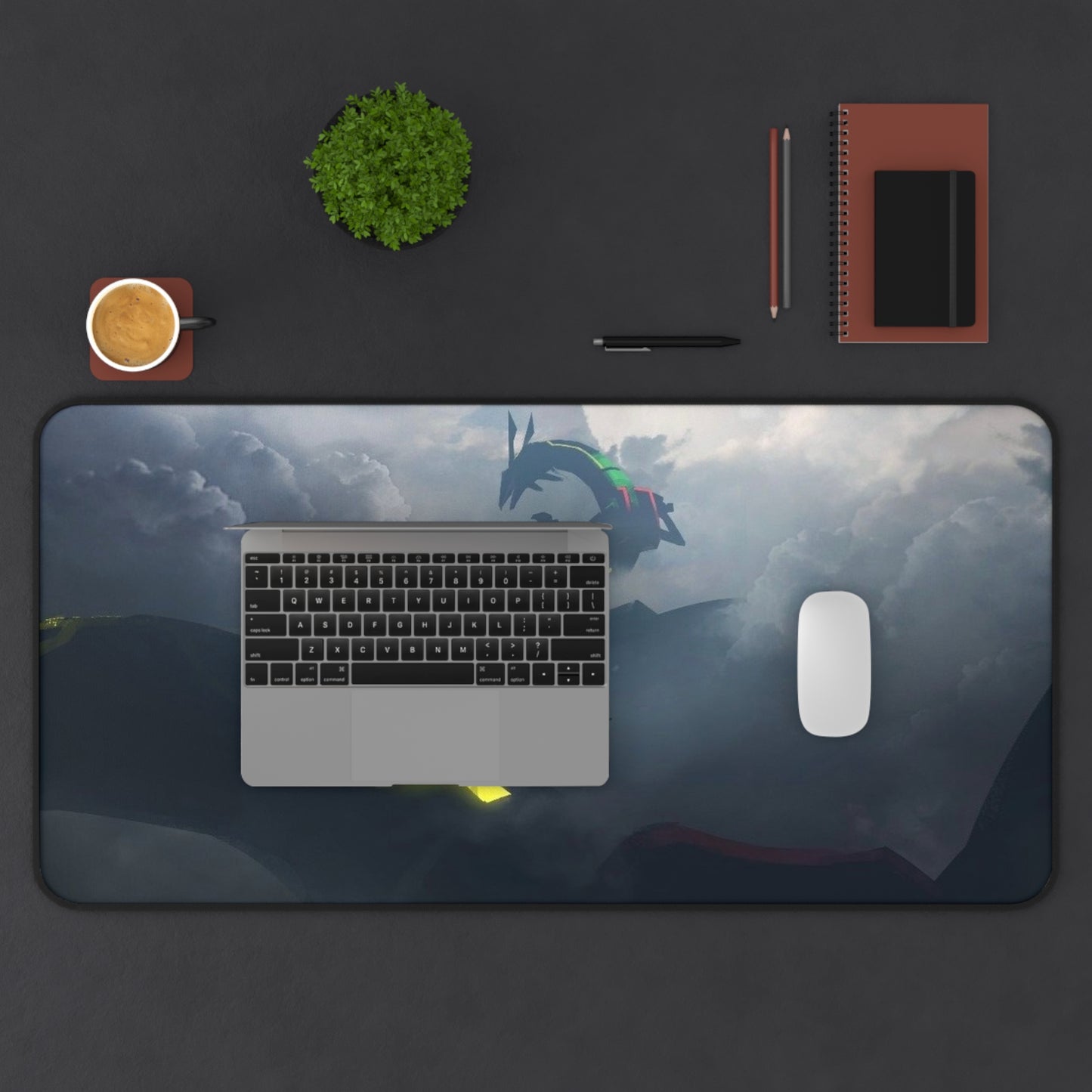 Storm Dragons Desk Mat | Fantasy Cloudscape, Dark Atmospheric Gaming Mousepad