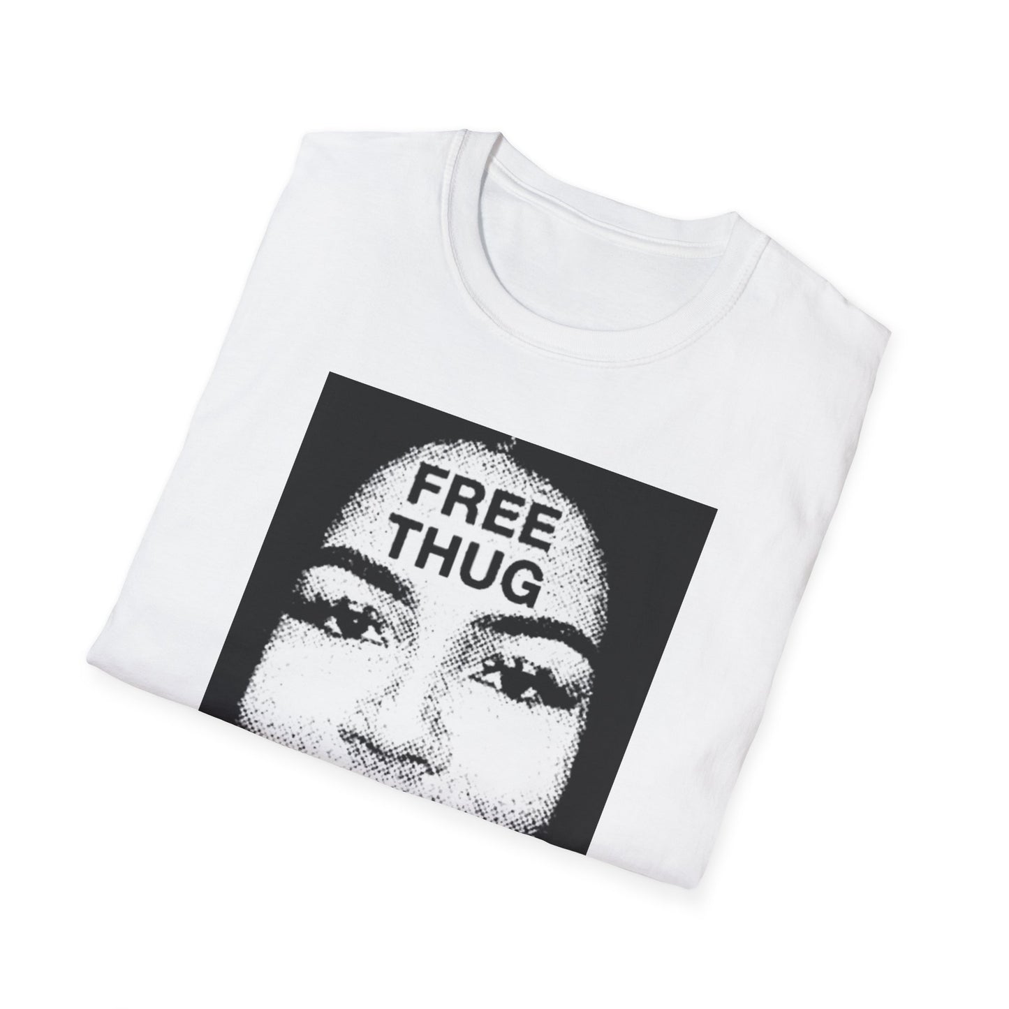 Unisex Softstyle T-Shirt - Free Thug Graphic Tee for Music Lovers, Streetwear Trend, Casual Style, Gifts for Friends, Summer Fashion