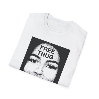 Unisex Softstyle T-Shirt - Free Thug Graphic Tee for Music Lovers, Streetwear Trend, Casual Style, Gifts for Friends, Summer Fashion