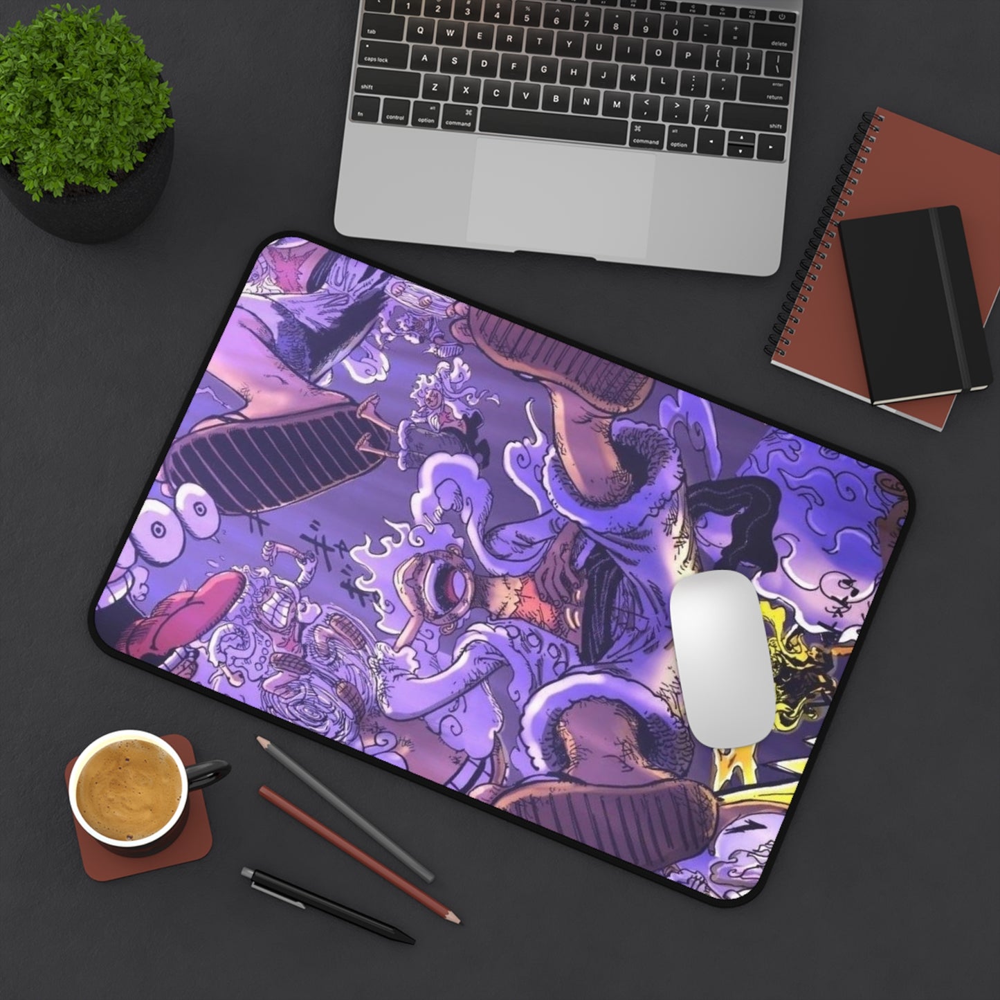 Octopus Kraken Illustration Desk Mat | Purple Nautical Sea Monster Mousepad
