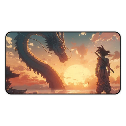 Sunset Dragon Encounter Desk Mat | Dragon Silhouette Desk Mat