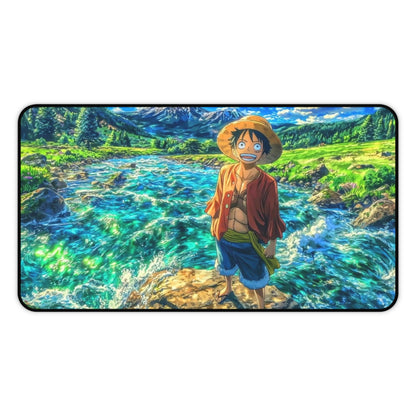 Straw Hat Pirate at River Desk Mat | Anime Landscape Mousepad