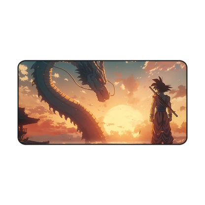 Sunset Dragon Encounter Desk Mat | Dragon Silhouette Desk Mat