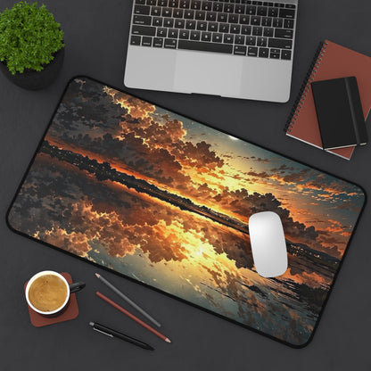 Sunset Reflection Desk Mat | Ocean Sky Landscape Mousepad