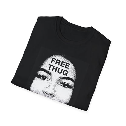 Unisex Softstyle T-Shirt - Free Thug Graphic Tee for Music Lovers, Streetwear Trend, Casual Style, Gifts for Friends, Summer Fashion
