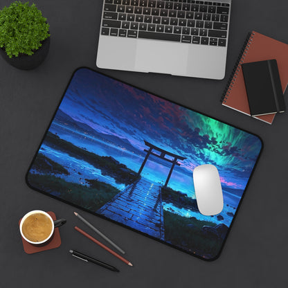 Torii Gate at Night Desk Mat | Night Sky Ocean Desk Mat