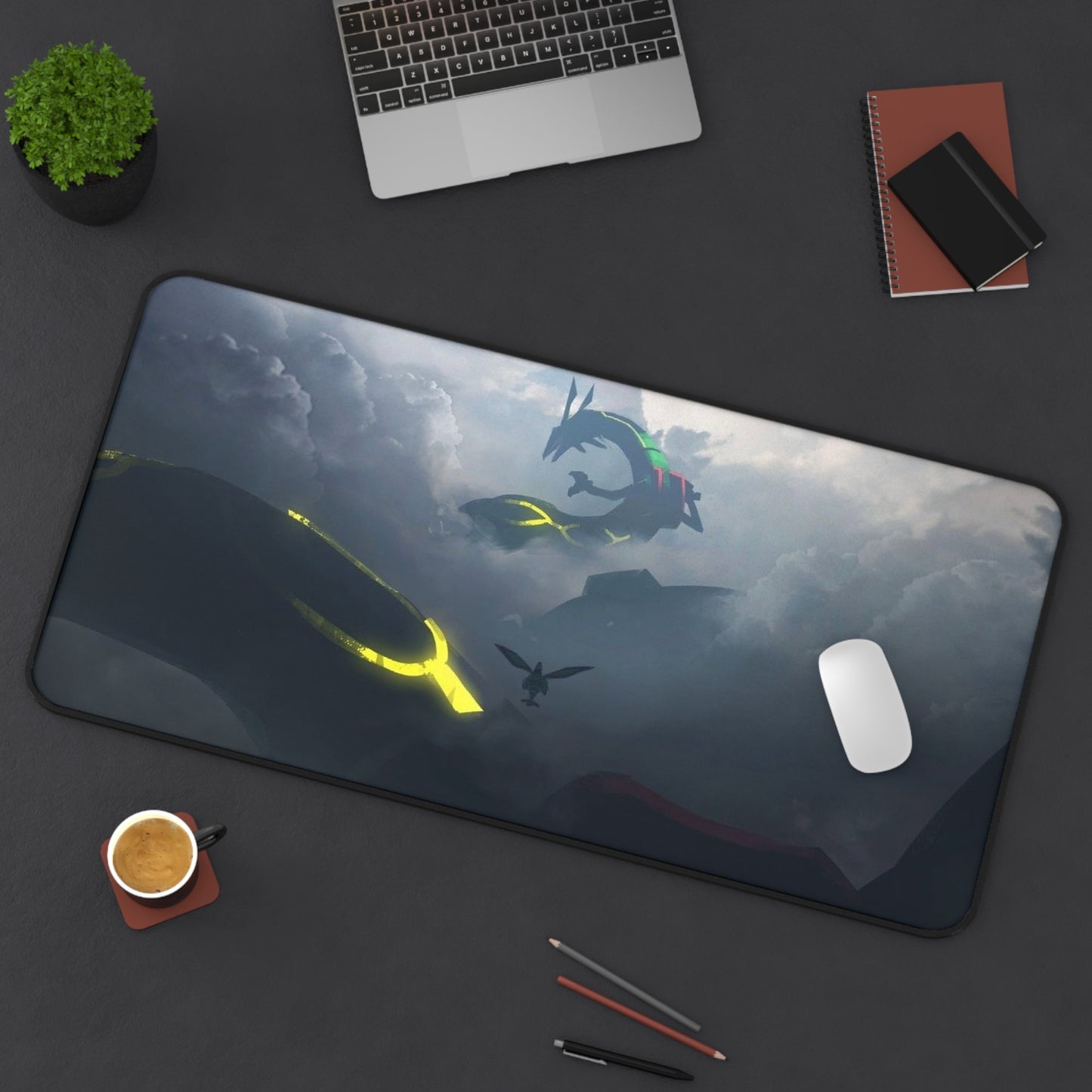 Storm Dragons Desk Mat | Fantasy Cloudscape, Dark Atmospheric Gaming Mousepad