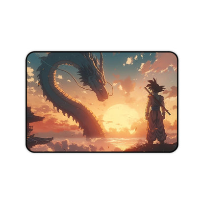 Sunset Dragon Encounter Desk Mat | Dragon Silhouette Desk Mat