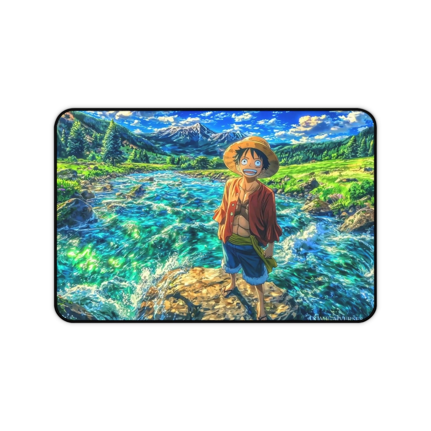 Straw Hat Pirate at River Desk Mat | Anime Landscape Mousepad