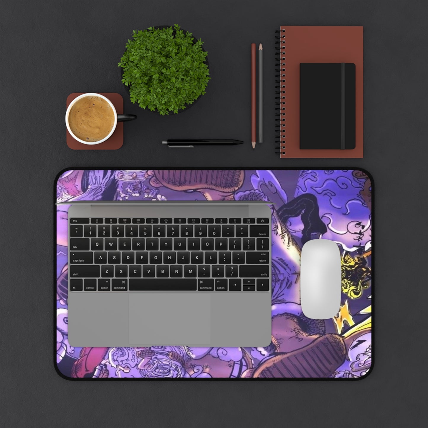 Octopus Kraken Illustration Desk Mat | Purple Nautical Sea Monster Mousepad