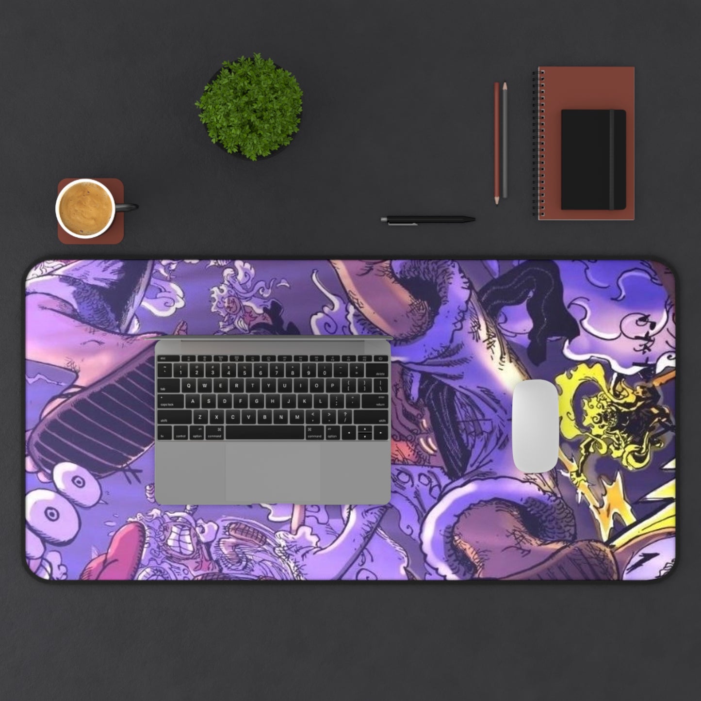 Octopus Kraken Illustration Desk Mat | Purple Nautical Sea Monster Mousepad