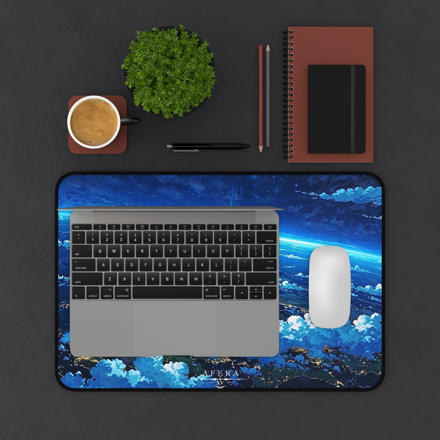 Celestial Sunrise Over Earth Desk Mat | Space Landscape Mousepad