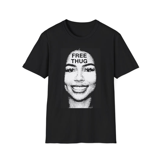 Unisex Softstyle T-Shirt - Free Thug Graphic Tee for Music Lovers, Streetwear Trend, Casual Style, Gifts for Friends, Summer Fashion