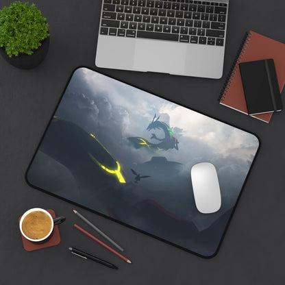 Rayquaza Desk Mat | Fantasy Cloudscape, Dark Atmospheric Gaming Mousepad