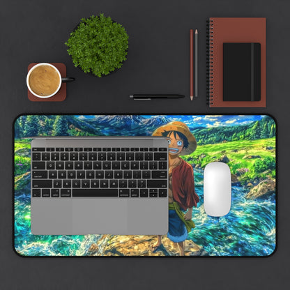 Straw Hat Pirate at River Desk Mat | Anime Landscape Mousepad