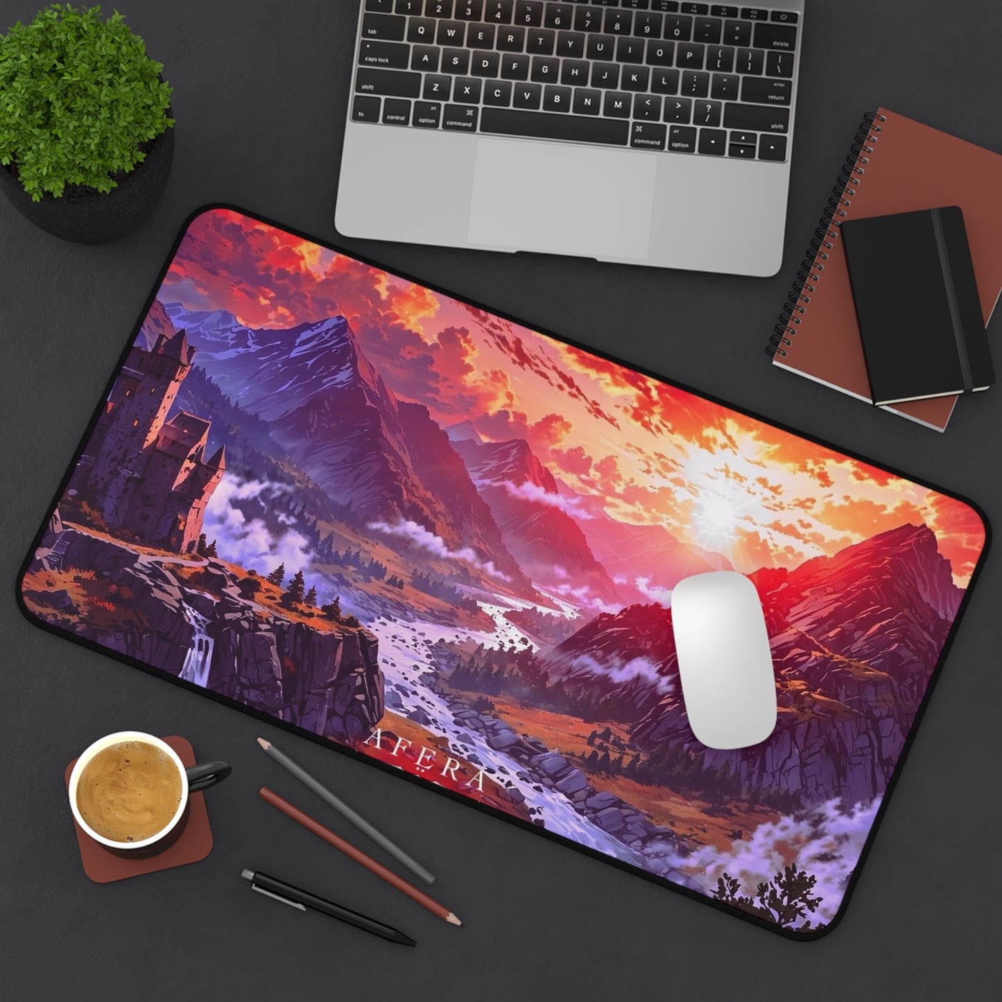 Sunset Mountain Landscape Desk Mat | Scenic Castle Valley Mousepad