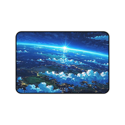 Celestial Sunrise Over Earth Desk Mat | Space Landscape Mousepad