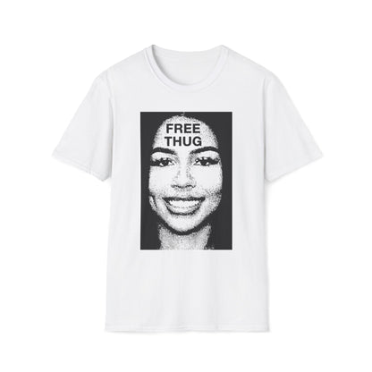 Unisex Softstyle T-Shirt - Free Thug Graphic Tee for Music Lovers, Streetwear Trend, Casual Style, Gifts for Friends, Summer Fashion