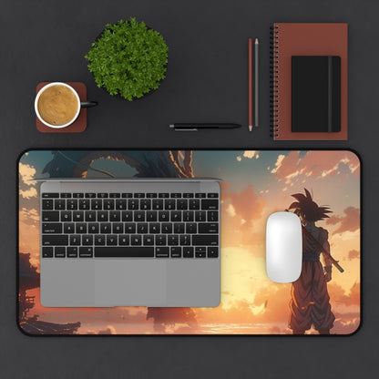 Sunset Dragon Encounter Desk Mat | Dragon Silhouette Desk Mat