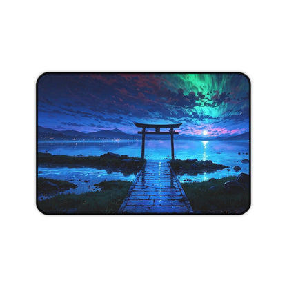 Torii Gate at Night Desk Mat | Night Sky Ocean Desk Mat