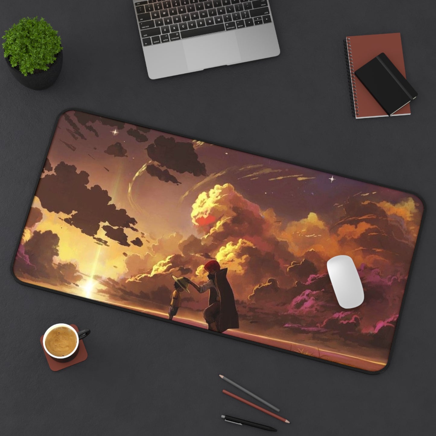 Sunset Sky Lovers Desk Mat | Romantic Cloudscape Mouse Pad