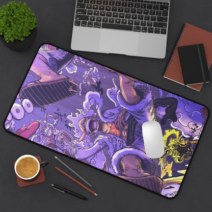 Octopus Kraken Illustration Desk Mat | Purple Nautical Sea Monster Mousepad